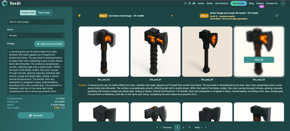 VoxAI Text to Image Step 3a