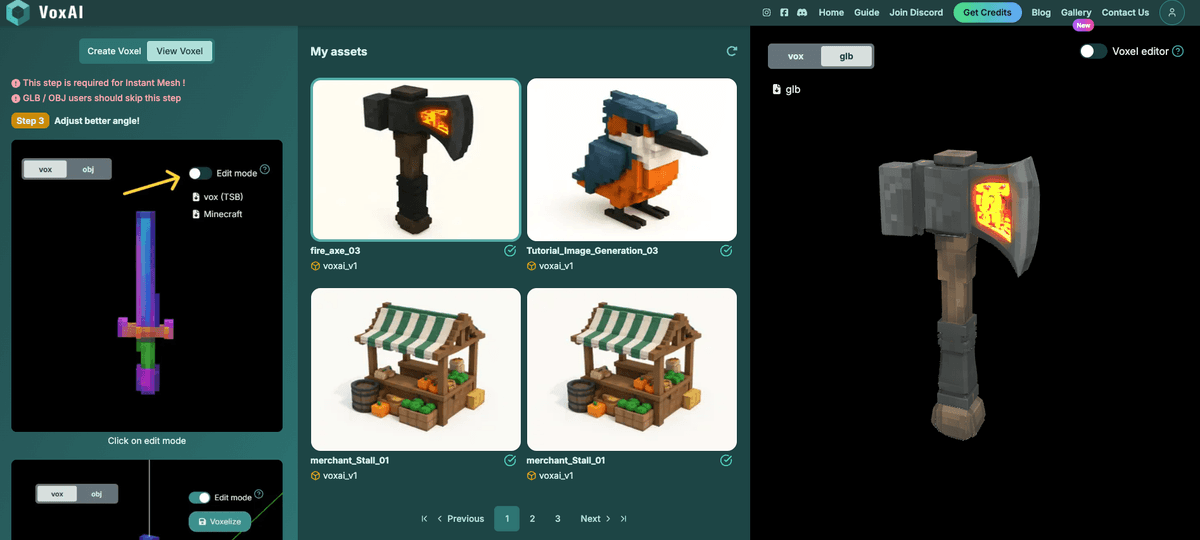 VoxAI Text to Image Step 4a GLB View
